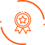 A gold badge with a stylized house and a checkmark, symbolizing quality home renovation and construction services.