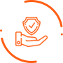 A stylized shield icon with a house silhouette inside, representing protection and security for homeowners.