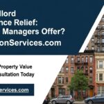 NYC apartment buildings with text overlay: NYC Landlord Maintenance Relief: What Can Managers Offer? RenovationServices.com