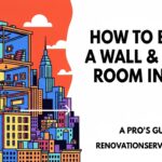 A contractor from Renovationservices.com building the frame for a new interior wall in an NYC apartment.