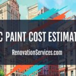 A paint cost calculator and swatches on a desk for planning an NYC renovation budget.