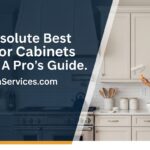 A close-up of a flawless, professionally painted gray cabinet door, showcasing the best paint for cabinets in NYC as recommended by the experts at Renovationservices.com for a durable, factory finish.
