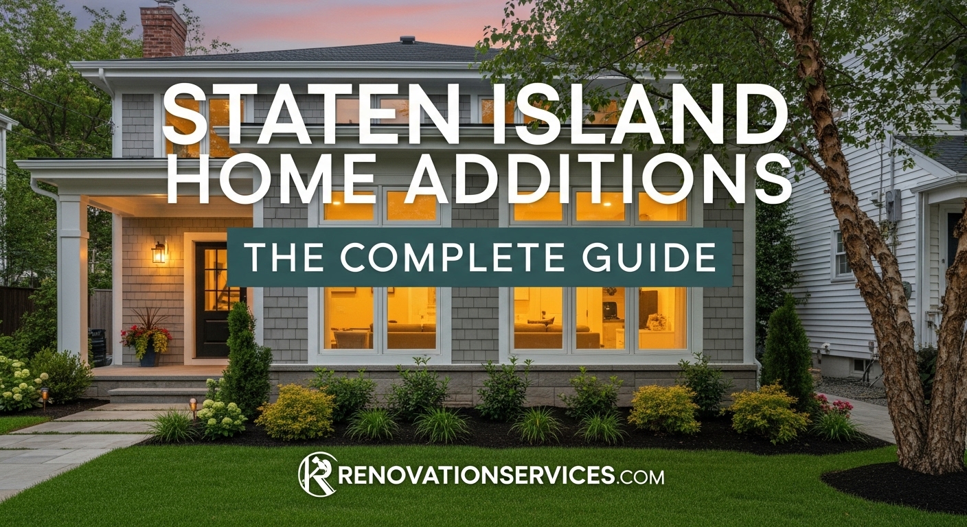 A beautiful two-story home addition on a classic Staten Island house, showcasing a seamless renovation.